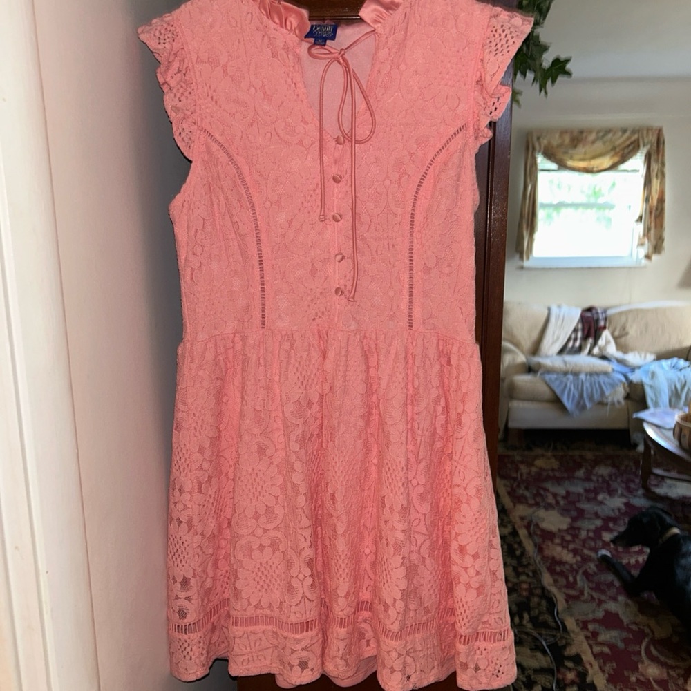 Disney Beauty and the Beast Peach lace dress with lining